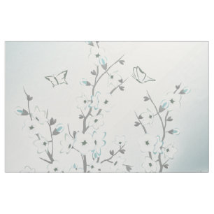 Tela Cerezo Blossom Mint White