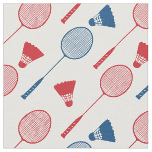 Tela Chaquetas de bádminton rojas y azules en blanco