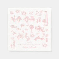 Tela Charleston en la servilleta rosa