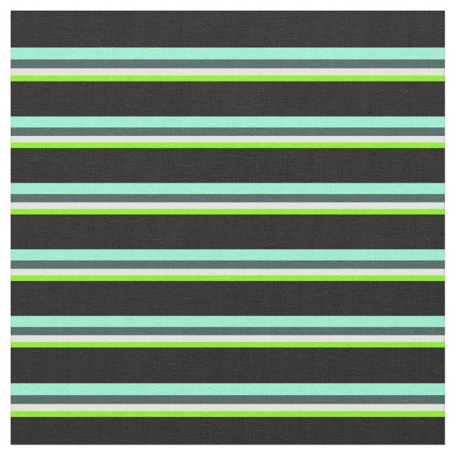 Tela Chartreuse, blanco, gris, acuamarina y negro (De cerca)