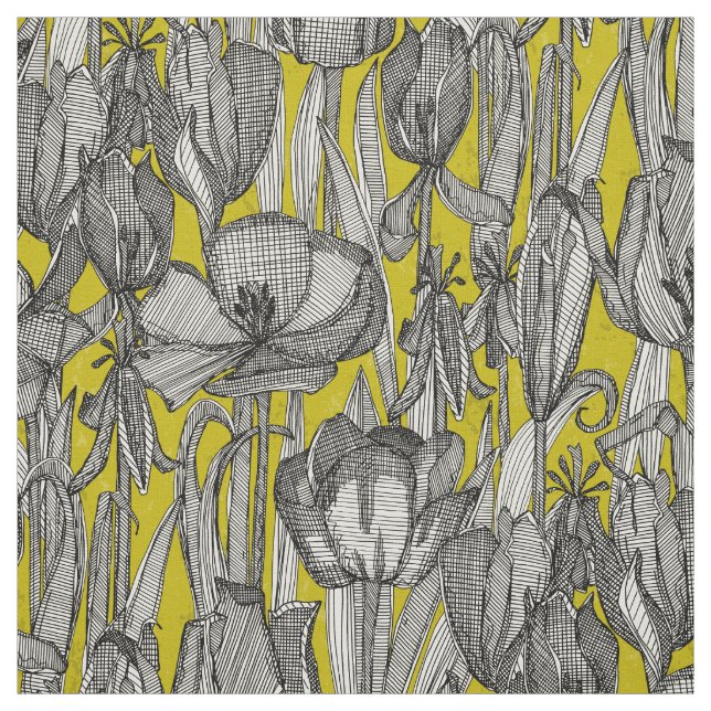 Tela chartreuse de decay tulip (Retal)