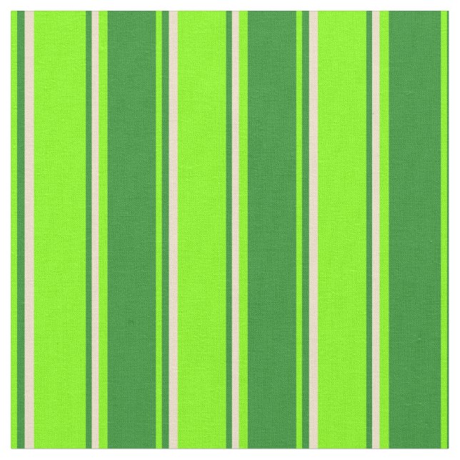 Tela Chartreuse, Forest Green y Tan Stripes (De cerca)