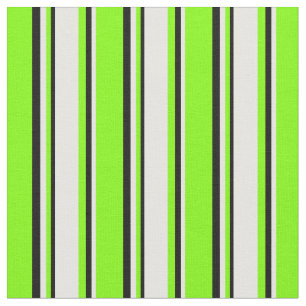 Tela Chartreuse, franjas de color blanco y negro