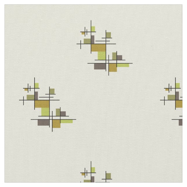 Tela Chartreuse Geométrica Moderna de Medid Century (De cerca)