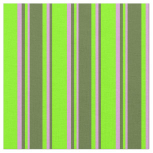 Tela Chartreuse, Green Olive Green & Plum Stripes