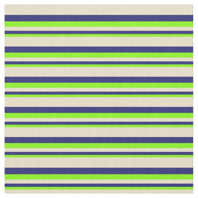 Tela Chartreuse, Midnight Blue y Tan Pattern (De cerca)