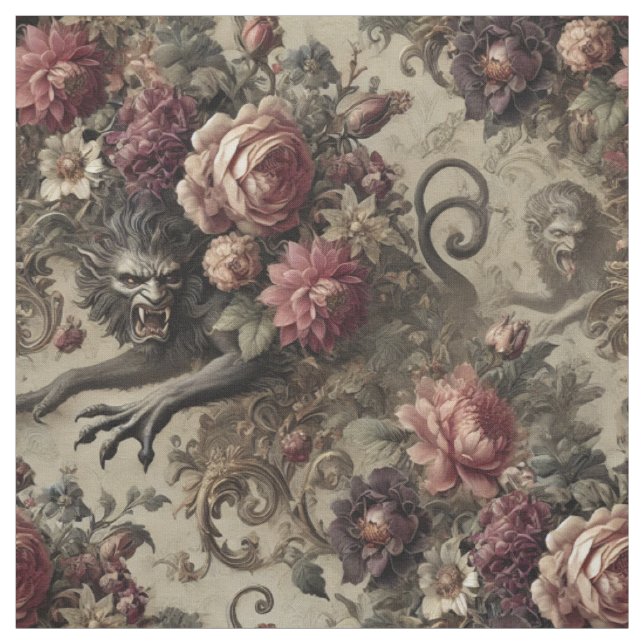 Tela Château des Loups - Tile con declaración gótica (Retal)