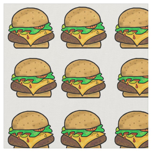 Tela Cheeseburger Fabric (De cerca)