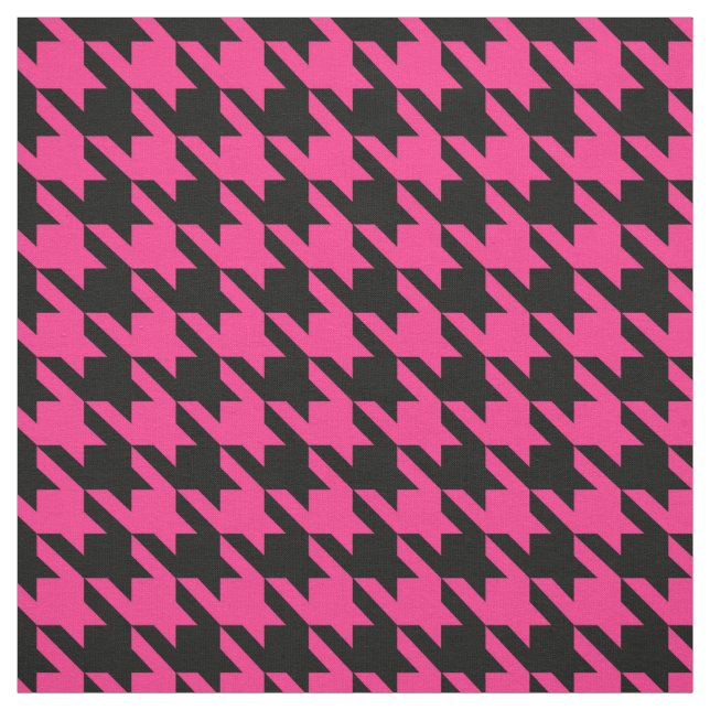 Tela Cheque de Houndstap negro rosa (Retal)