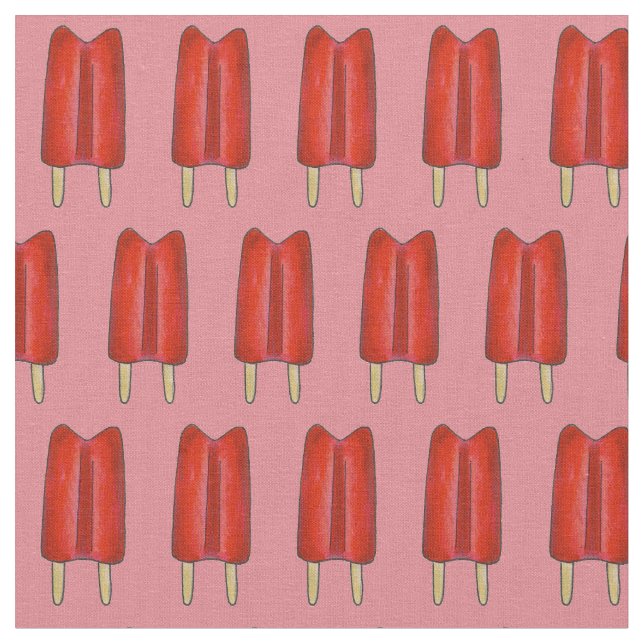 Tela Cherry Red Twin Pop Popsicle Ice Lolly Summertime (De cerca)