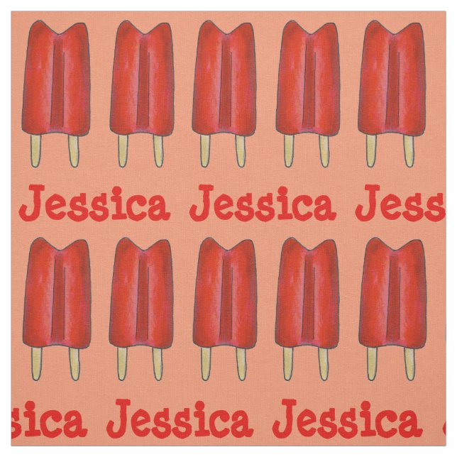 Tela Cherry Twin Pop Red Popsicle Ice Lollies Summer (Retal)