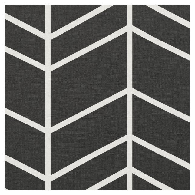 Tela Chevron Black and White Herringbone (De cerca)