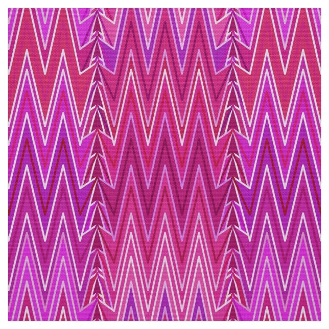 Tela Chevron Damask, morado y rosa fuchsia (Retal)