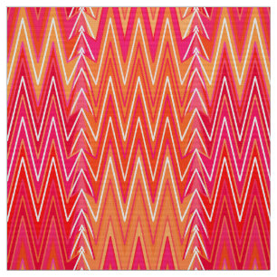 Tela Chevron Damask, Naranja de coral y rosa