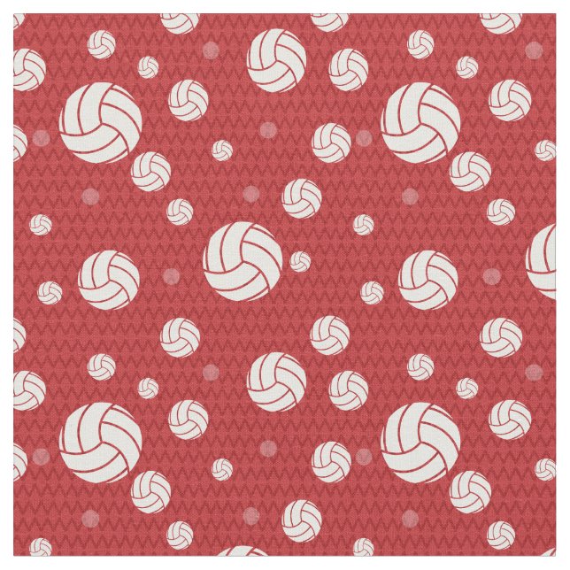 Tela Chevron de Voleibol Rojo Patterado (De cerca)