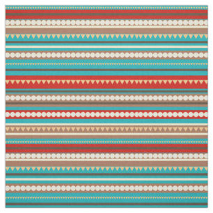 Tela Chevron geométrico y Stripes Aqua