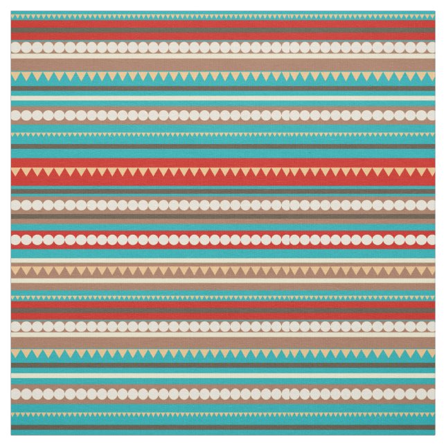 Tela Chevron geométrico y Stripes Aqua (Retal)