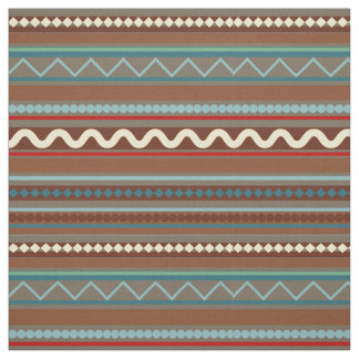 Tela Chevron geométrico y Stripes Brown