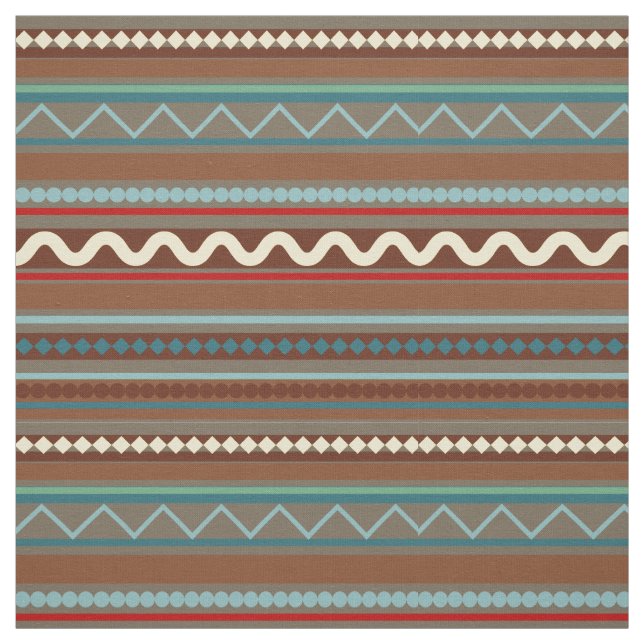 Tela Chevron geométrico y Stripes Brown (Retal)
