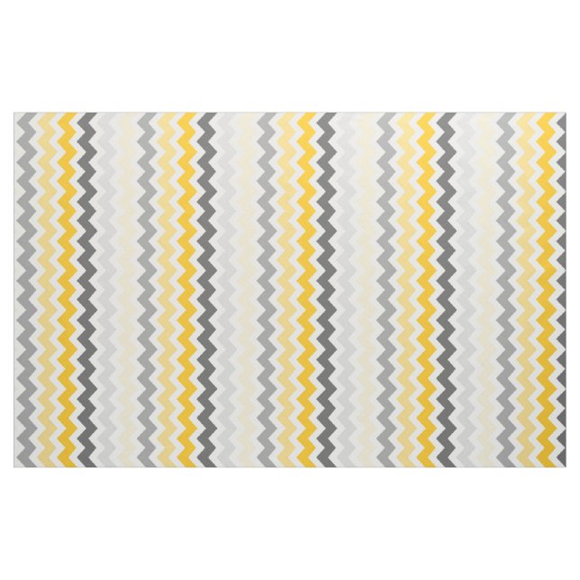 Tela Chevron medio raya gris amarillo (Yarda)