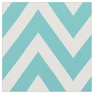 Tela Chevron moderno de color turquesa a gran escala