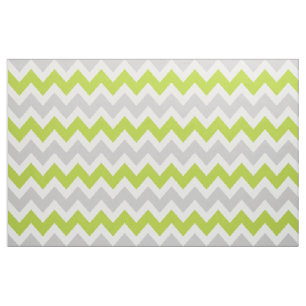 Tela Chevron moderno gris y verde a gran escala