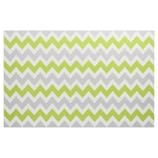 Tela Chevron moderno gris y verde a gran escala (Yarda)