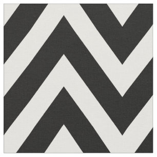 Tela Chevron moderno negro y blanco de gran escala