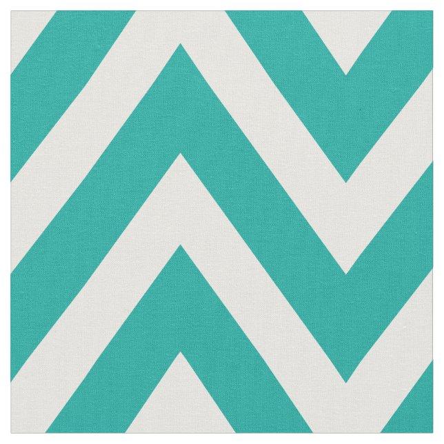 Tela Chevron moderno verde azulado a gran escala (De cerca)