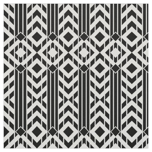 Tela Chevron negro y blanco de lujo raya geométrico (Retal)