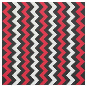 Tela Chevron rojo y blanco negro