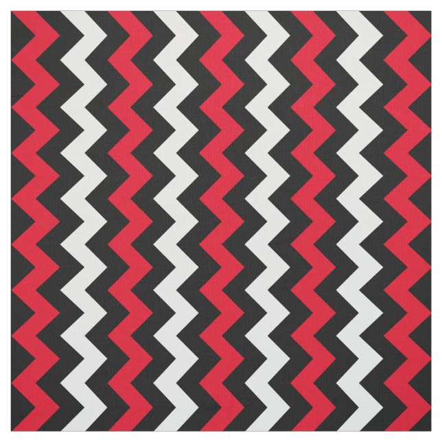Tela Chevron rojo y blanco negro (Retal)
