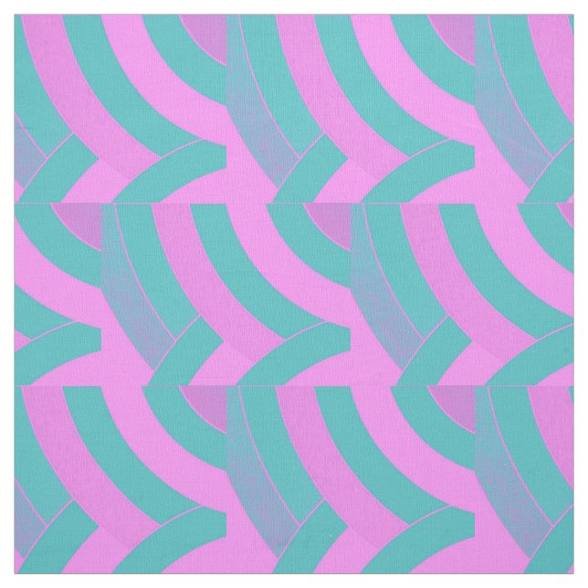 Tela chevrras contemporáneas de moda rosa/verde (Retal)