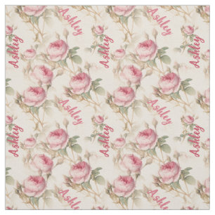 Tela Chic Personalizado con Nombre y Estampa de Rosa Co