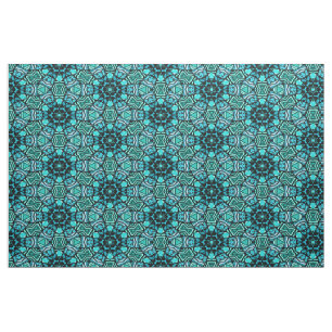 Tela Chic Retro Verde Azul Mosaico Patrón Oriental