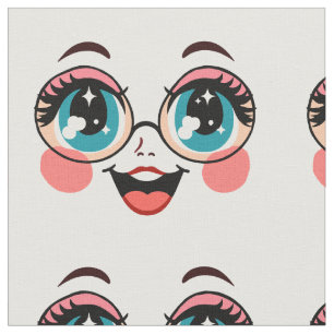 Tela chica bonito con gafas personalizado muñeca arte f