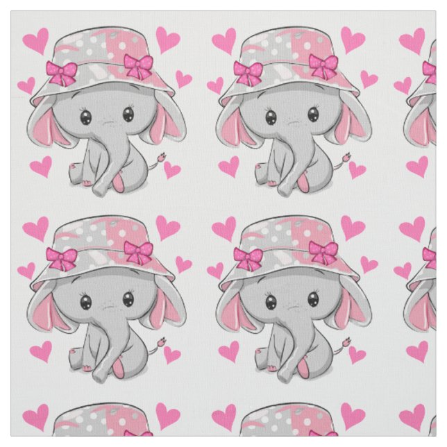 Tela Chica Cute Baby Elephant (Retal)