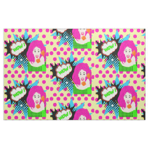 Tela Chica De Pop Art WOW Sobre Tejido De Teléfono