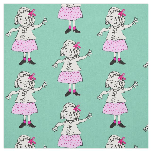 Tela Chica lindo en rosa y menta (Retal)