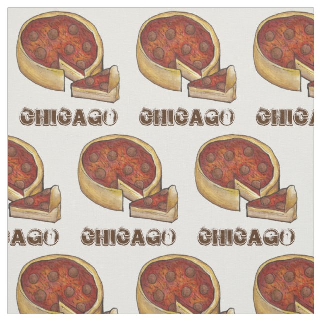 Tela CHICAGO IL Illinois Pepperoni Comida Pizza profund (Retal)