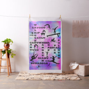 Tela Chicas Gimnasia Habilidades Crossword Impresión gr