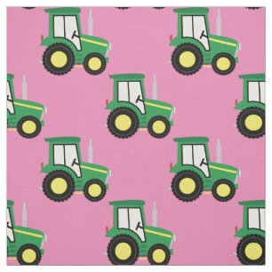 Tela Chicas rosados de tractores niños de granja