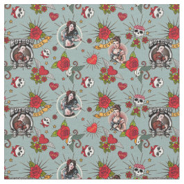 Tela Chicas Y Rosas Rockabilly Pin Up