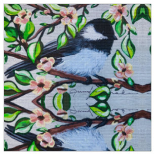 Tela Chickadee Floral Fabric