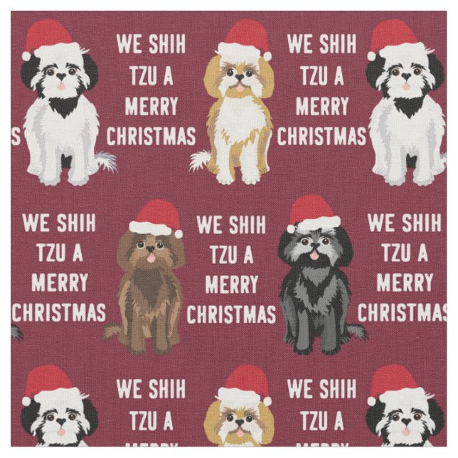 Tela chih tzu graciosos navidades lindos (De cerca)