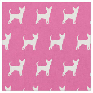 Tela Chihuahua Dog Silhouette Mascota Pink