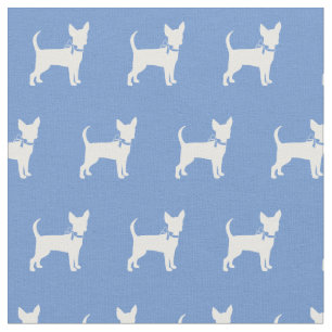 Tela Chihuahua Perro Silhouette Mascota Luz Azul