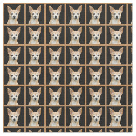Tela Chihuahua pintada beige en fondo negro
