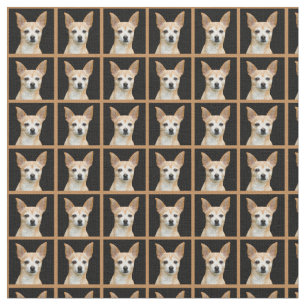 Tela Chihuahua pintada beige en fondo negro