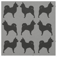 Chihuahua Silhouettes de pelo largo gris y negro